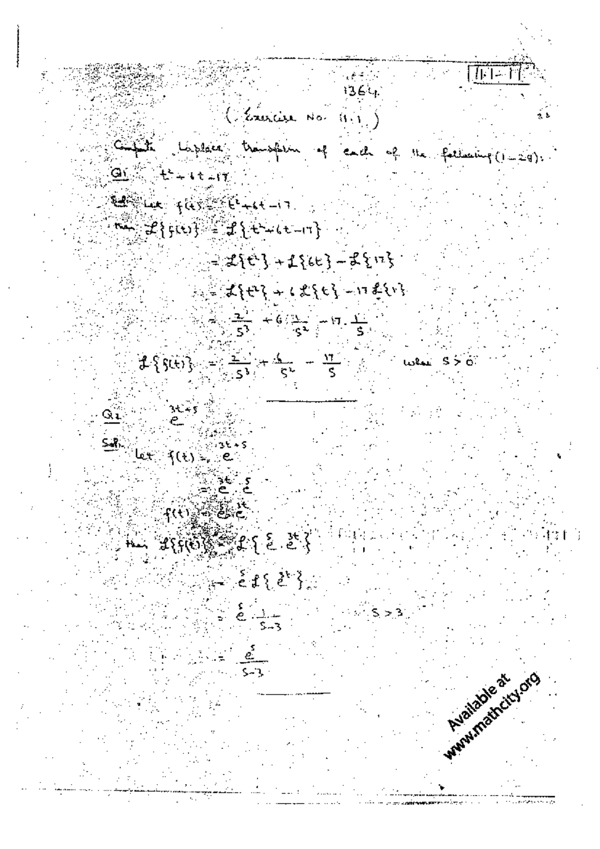 Chapter 11 Solutions: Exercise 11.1 Method Notes - Studocu