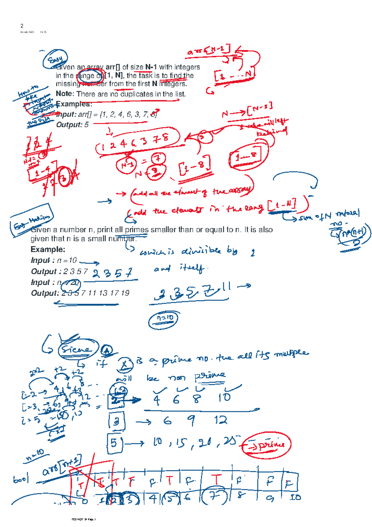 TCS NQT 2024 Coding Questions: Missing Number & Primes - Studocu