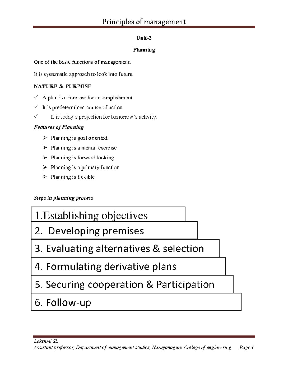 Unit 2 Planning - Principles of Management Overview and Key Concepts ...