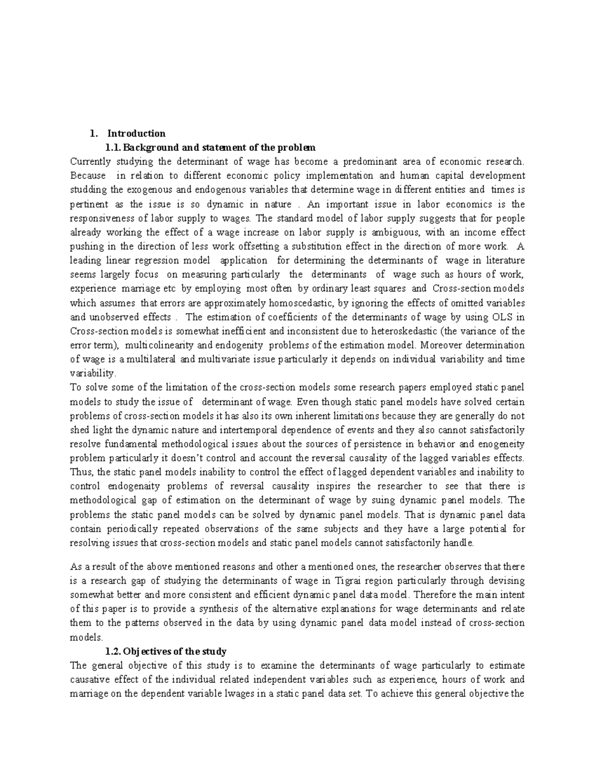 Final Report on Dynamic Panel Data Analysis (ECO 301) - Studocu