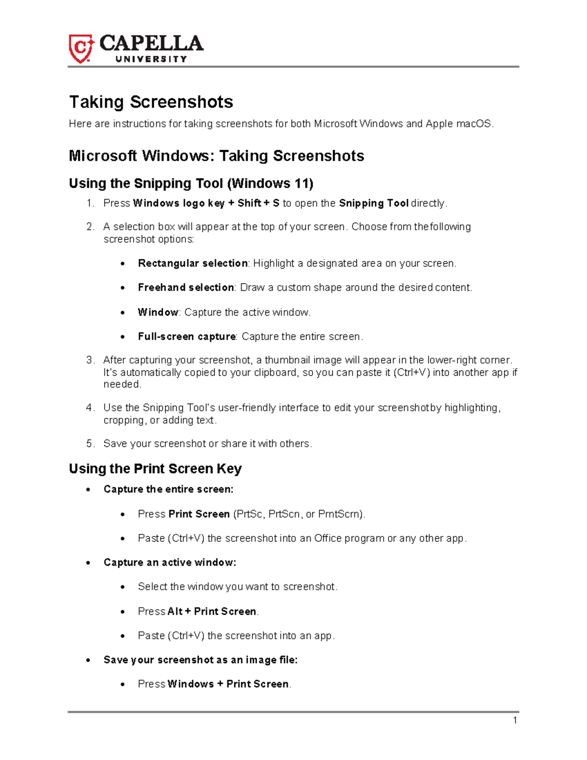 Taking Screenshots: Instructions for Windows 11 & macOS - Studocu