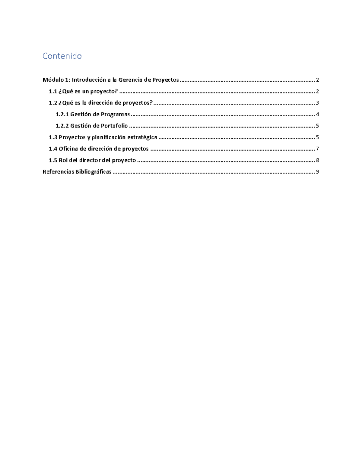 Introducción a la Gerencia de Proyectos: Módulo 1 - PDF Completo - Studocu