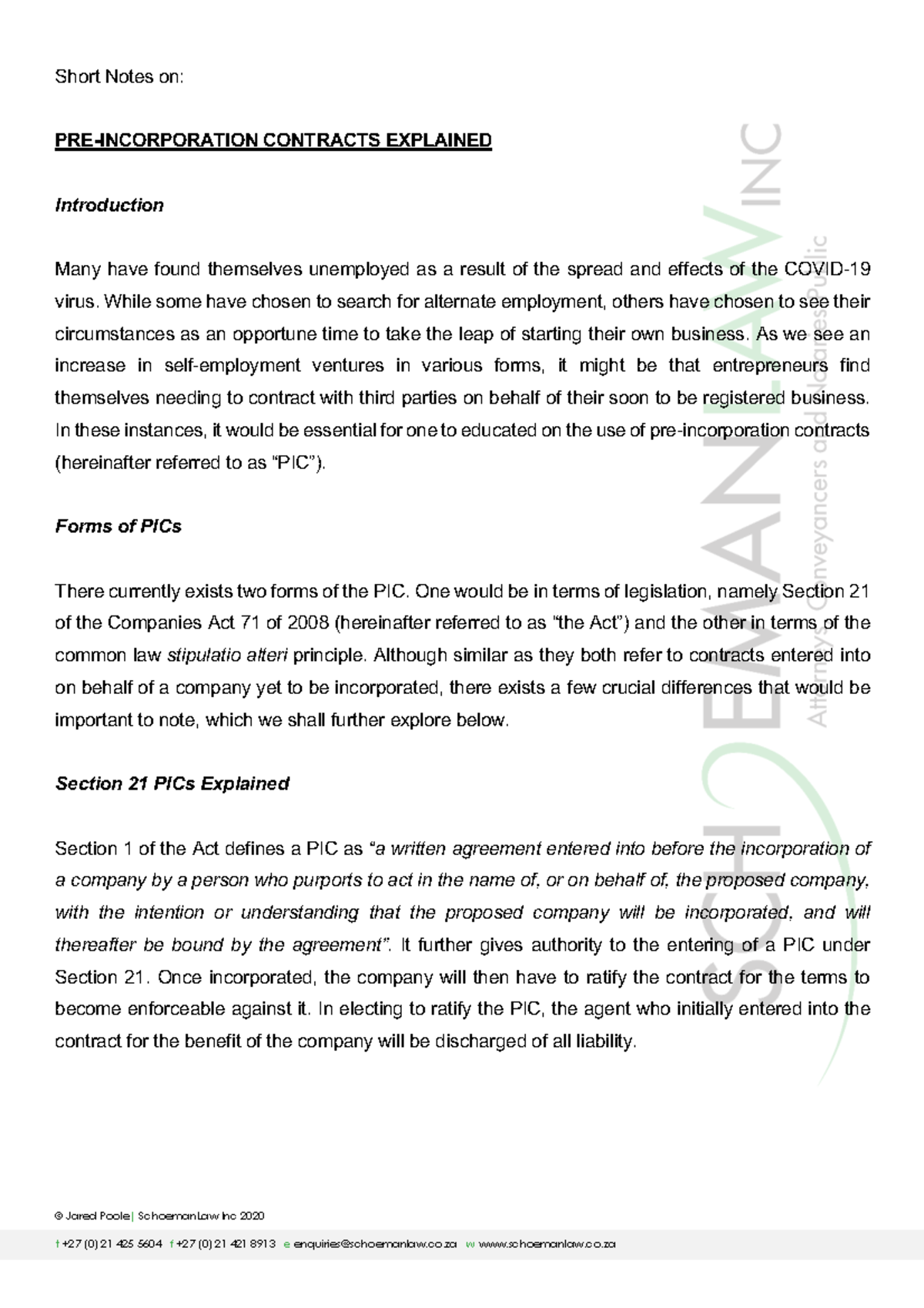 Pre-Incorporation Contracts Explained: Key Concepts and Principles ...