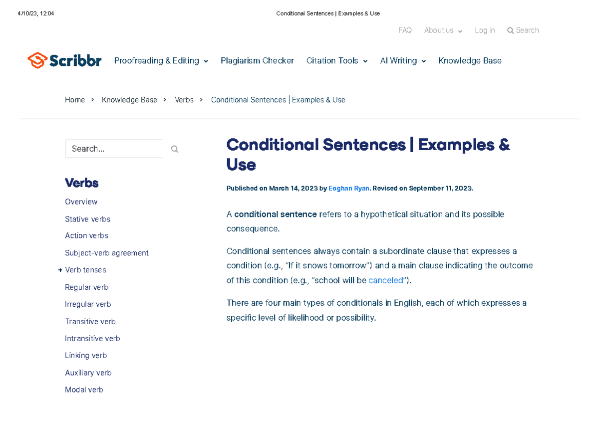 Conditional Sentences: Types, Examples, and Usage Insights - Studocu