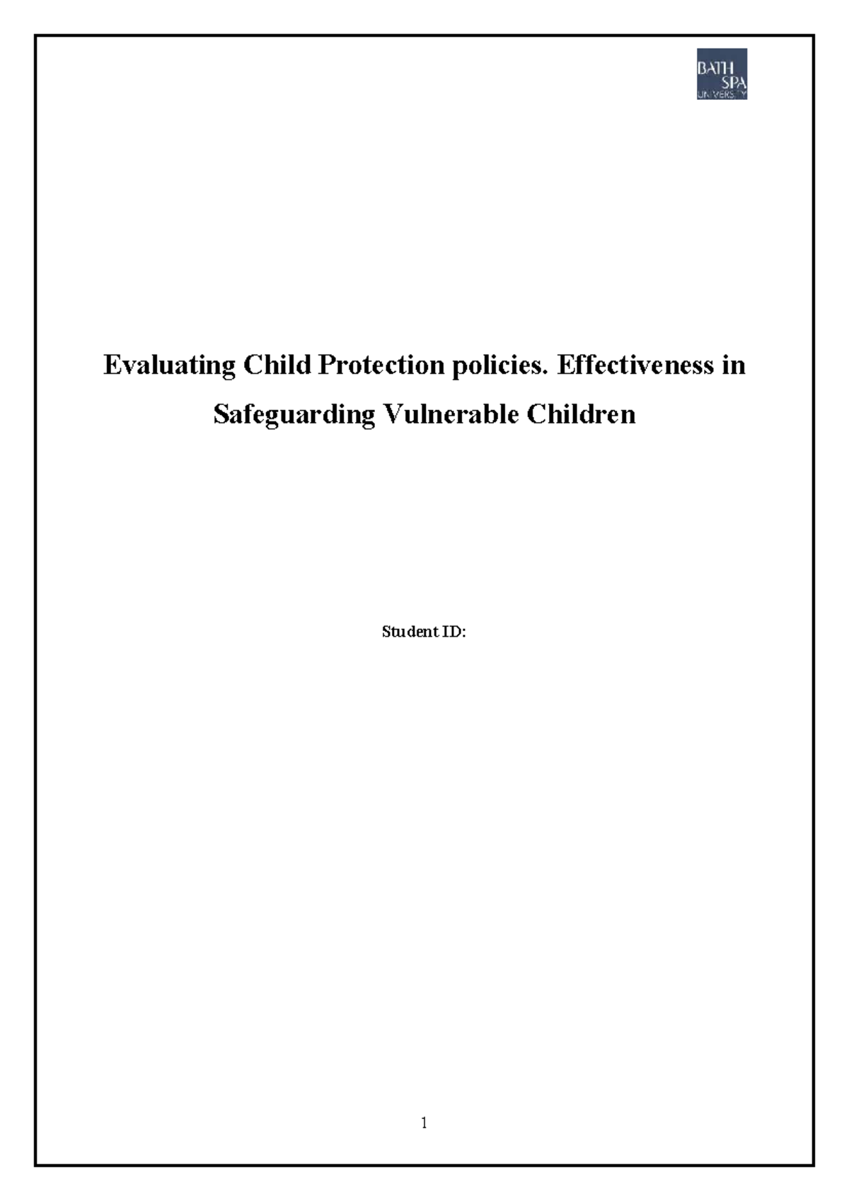 Evaluating Child Protection Policies: Effectiveness in Safeguarding ...