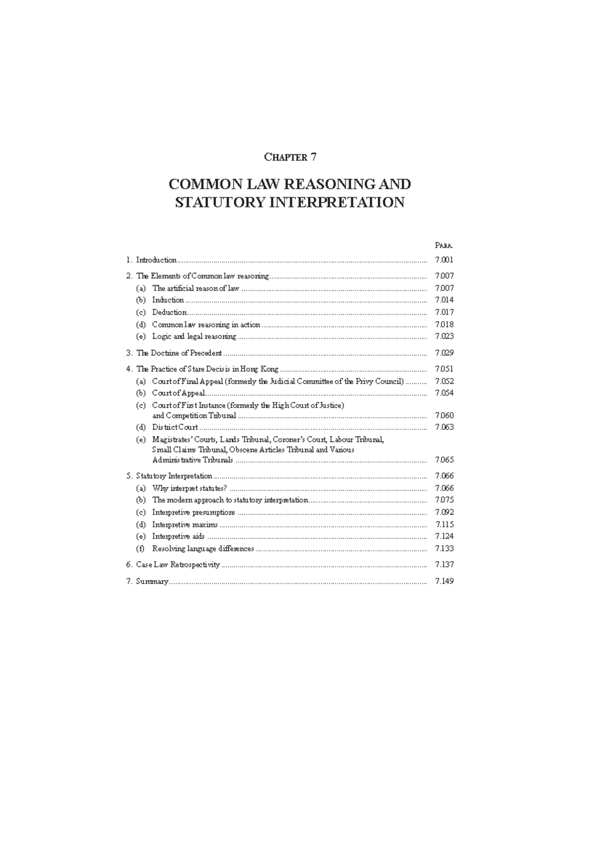 Common Law Reasoning & Statutory Interpretation - Legal System 7 - Studocu