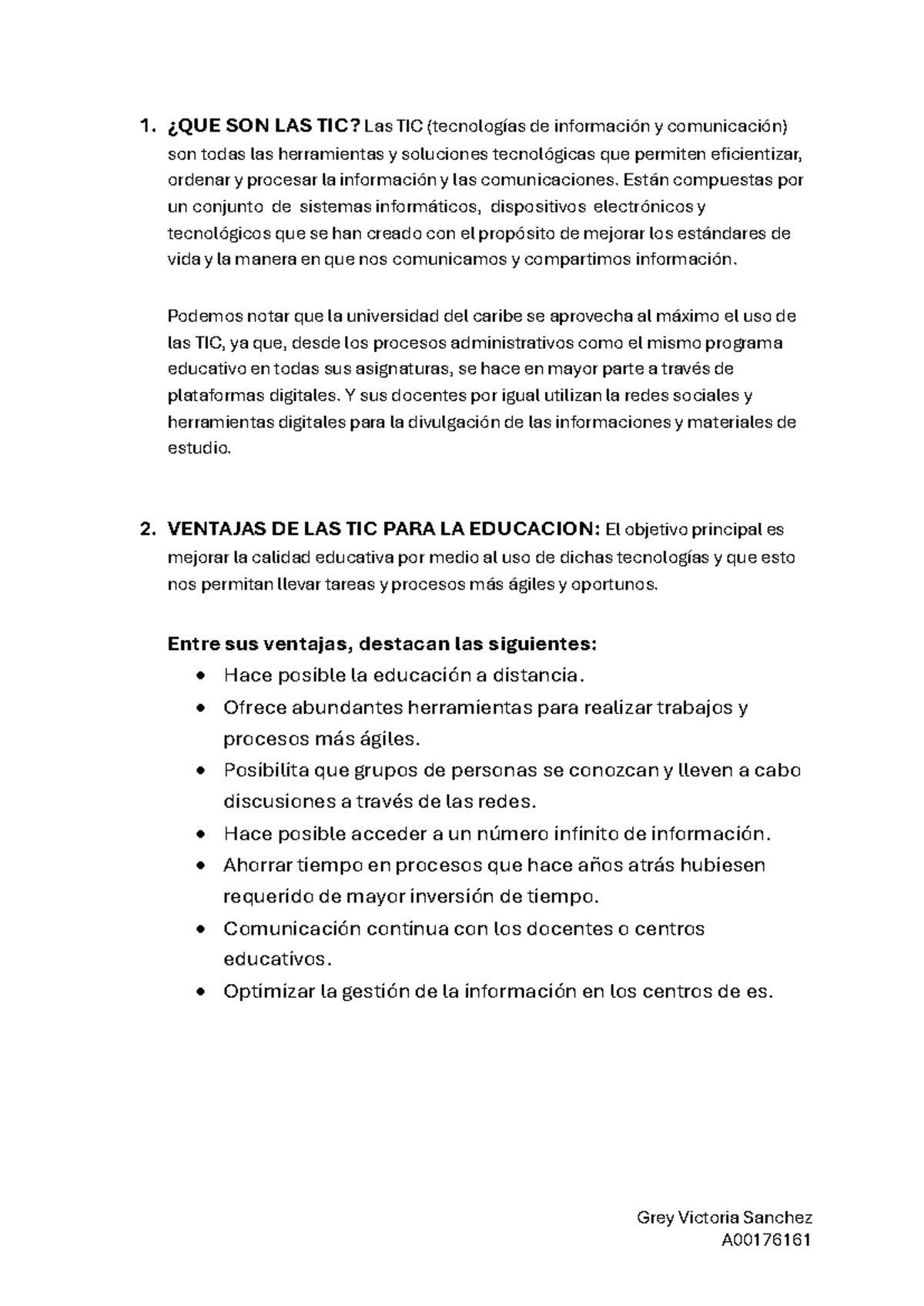 A00176161: Ventajas del Uso de las TIC en la Educación - Studocu
