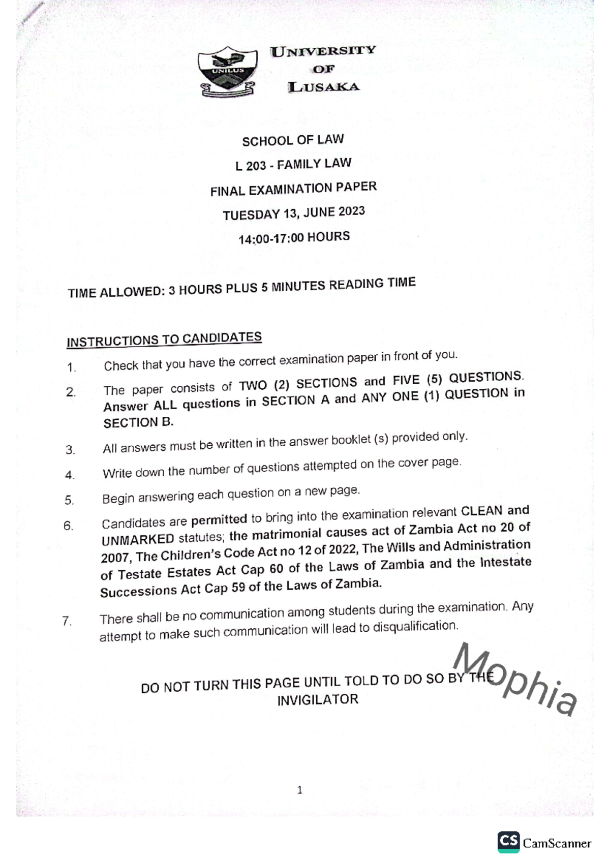 Family Law Final Exam Notes - June 2023 - Studocu