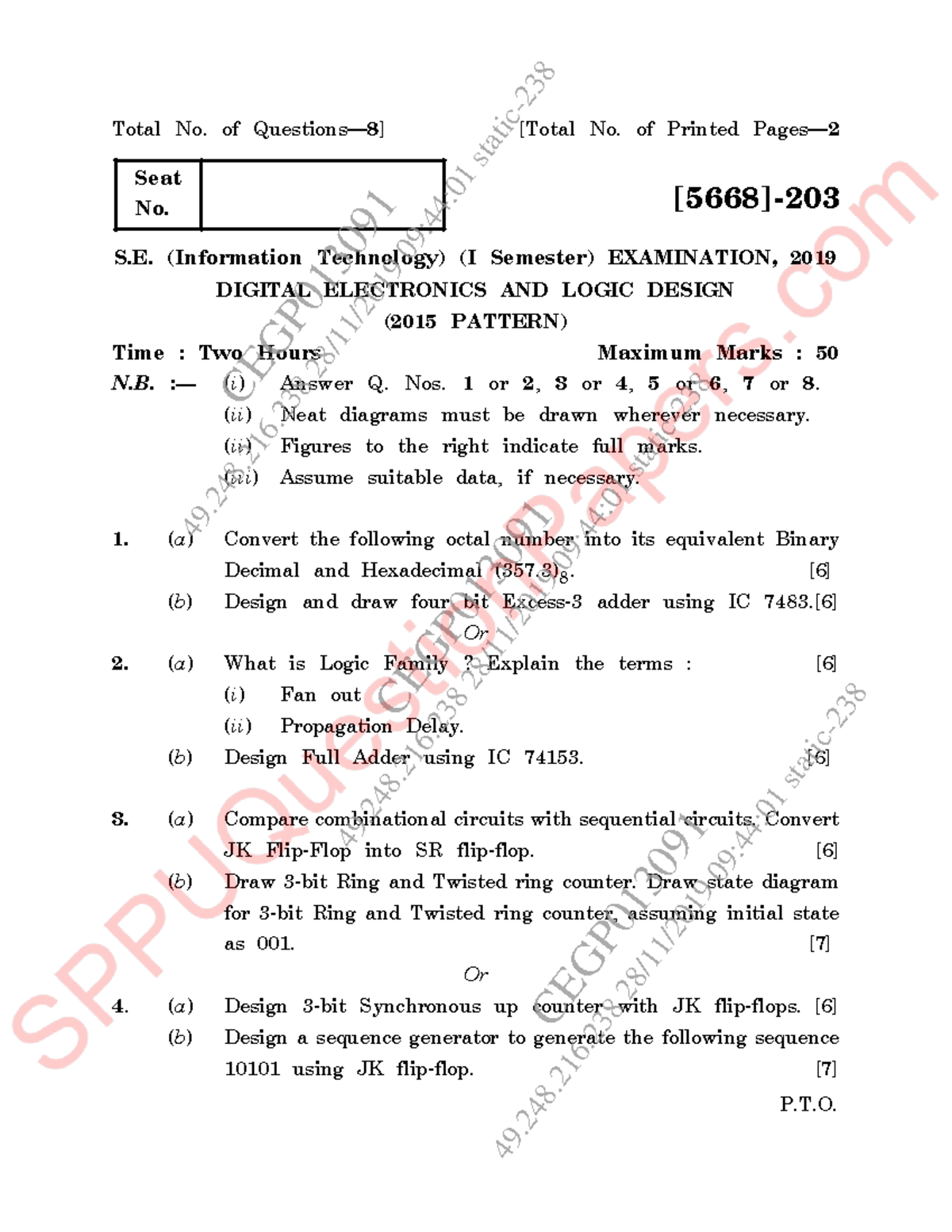 IT S3 2019 Nov Digital Electronics & Logic Design Exam Paper - Studocu