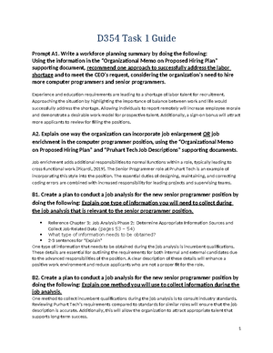 D354 - Task 2 - Task 2 - D354 Task 2 Guide Recruitment Plan Prompt A1 ...