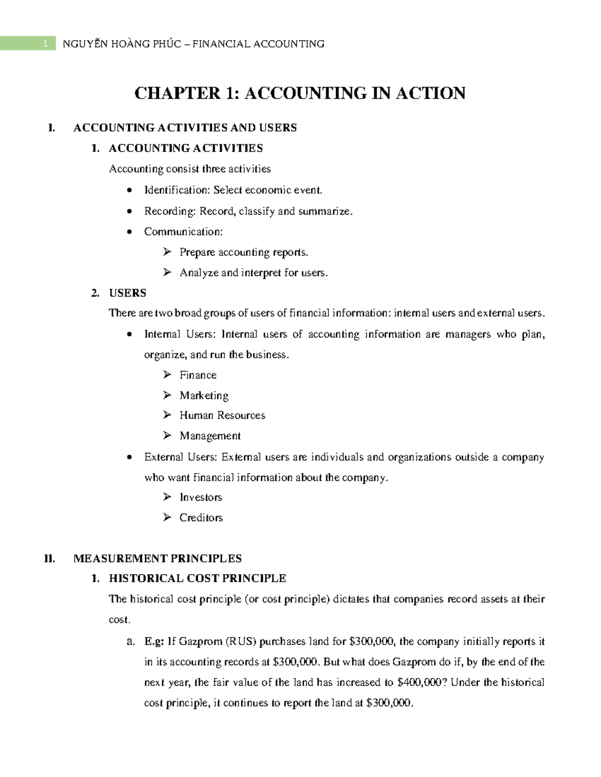 FINANCIAL ACCOUNTING 1 (ACCT101) MIDTERM REVISION NOTES - Studocu