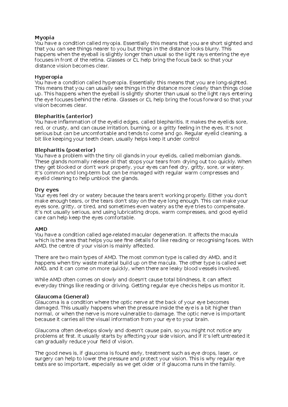 Understanding Common Eye Conditions: Myopia, Hyperopia, AMD & More ...