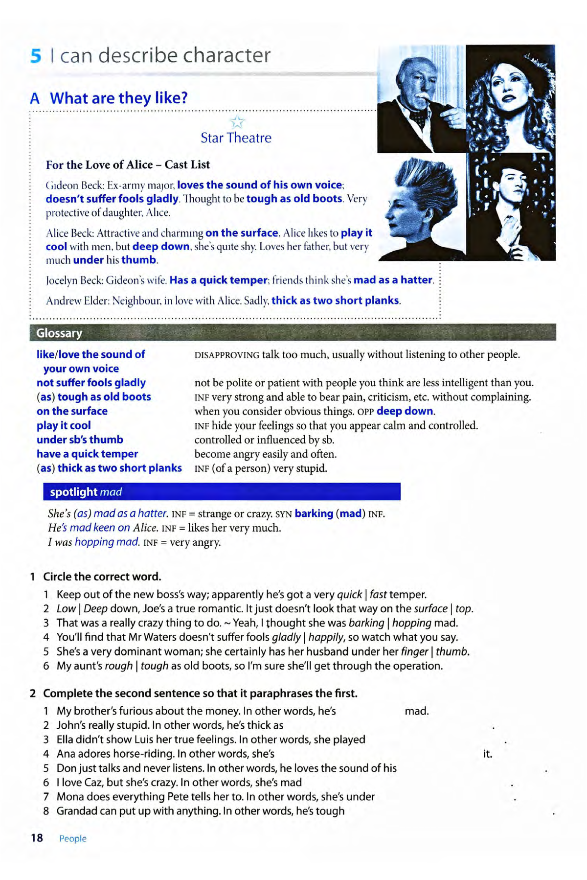 Character Descriptions and Idioms Analysis - C1 PART 2 - 2022/2023 ...
