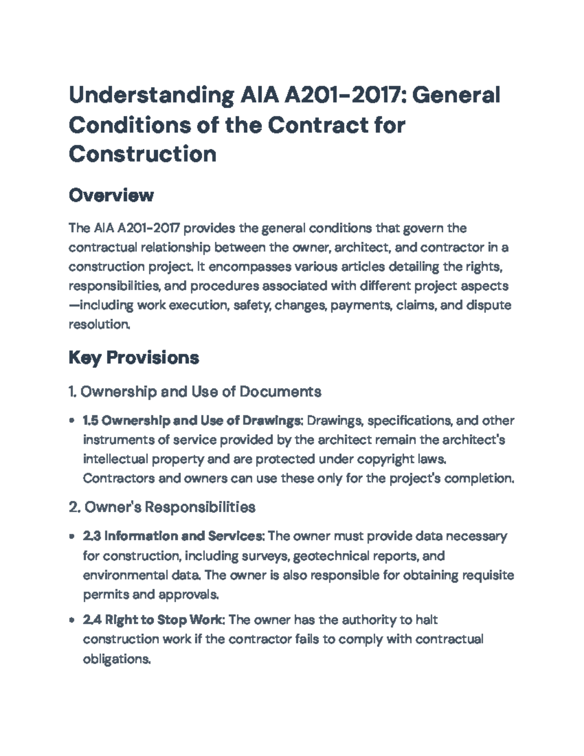 Understanding AIA A201-2017: Key General Conditions in Construction ...