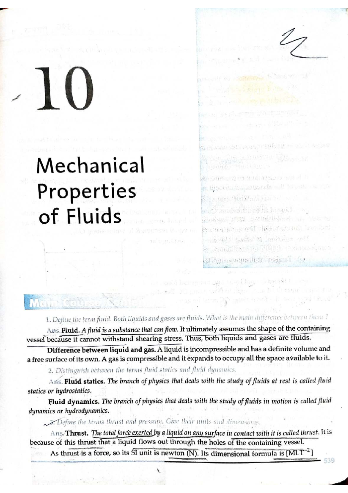 Mechanical Properties of Fluids - Course Code: 4 10 - Studocu