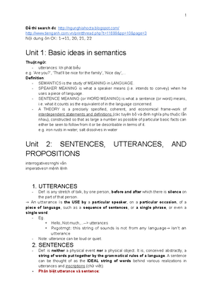 Semantics a coursebook - Semantics 1- Speaker Meaning: its