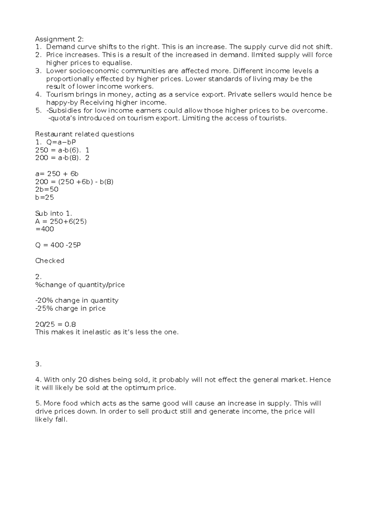 Assessment 2 7055: Demand and Supply Analysis in Economics - Studocu
