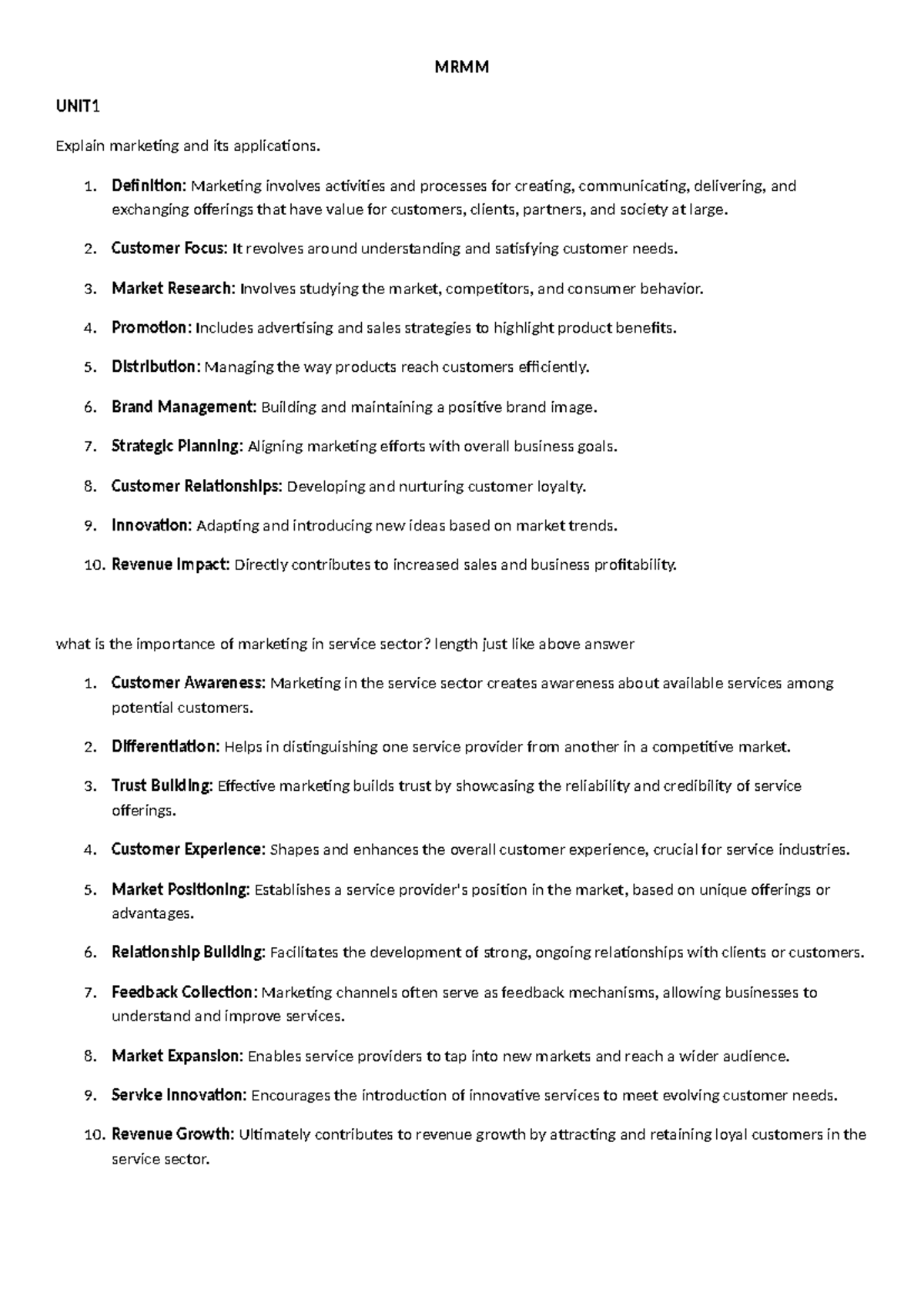 MRMM - MRMM subject Notes - MRMM UNIT Explain marketing and its ...