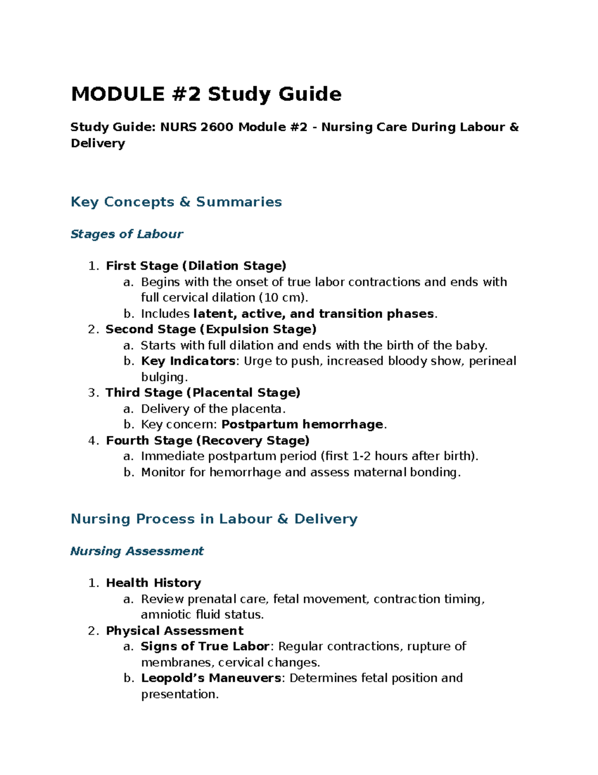 Module 2 studytest - study guide - MODULE #2 Study Guide Study Guide ...