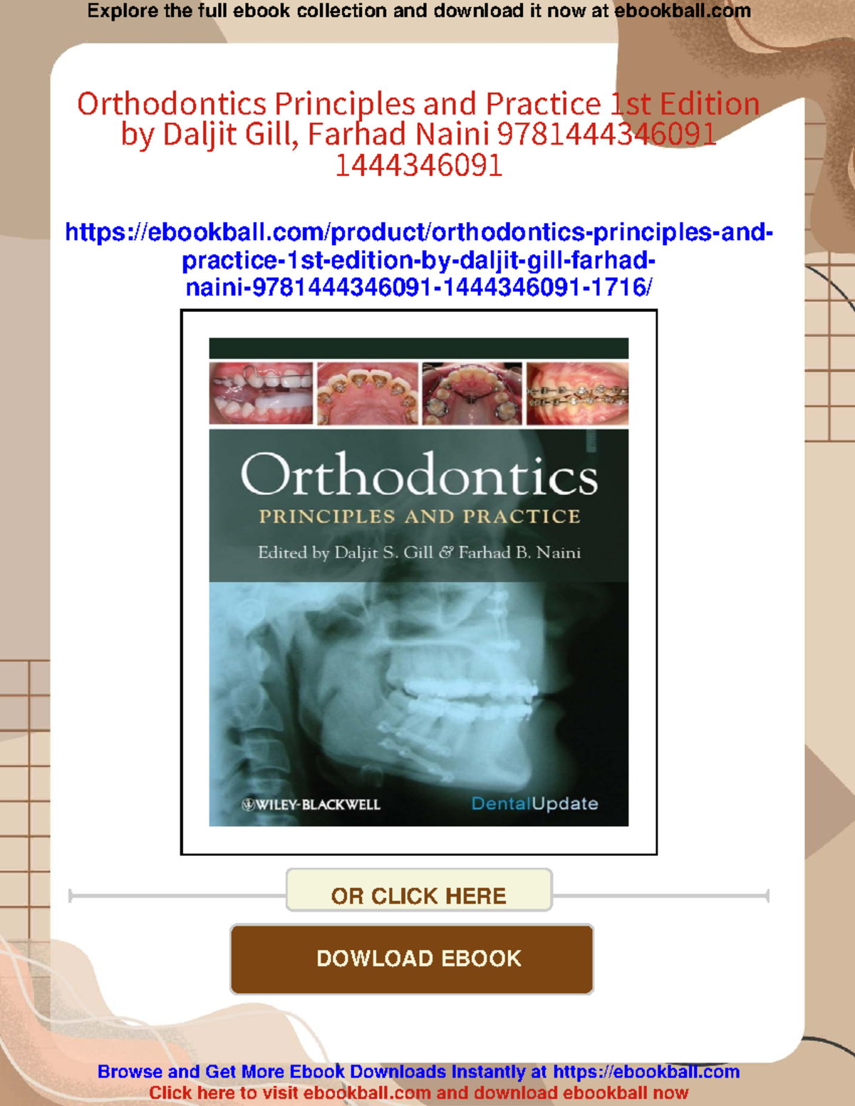 Orthodontics: Principles and practice 1st edition by Gill and Naini ...