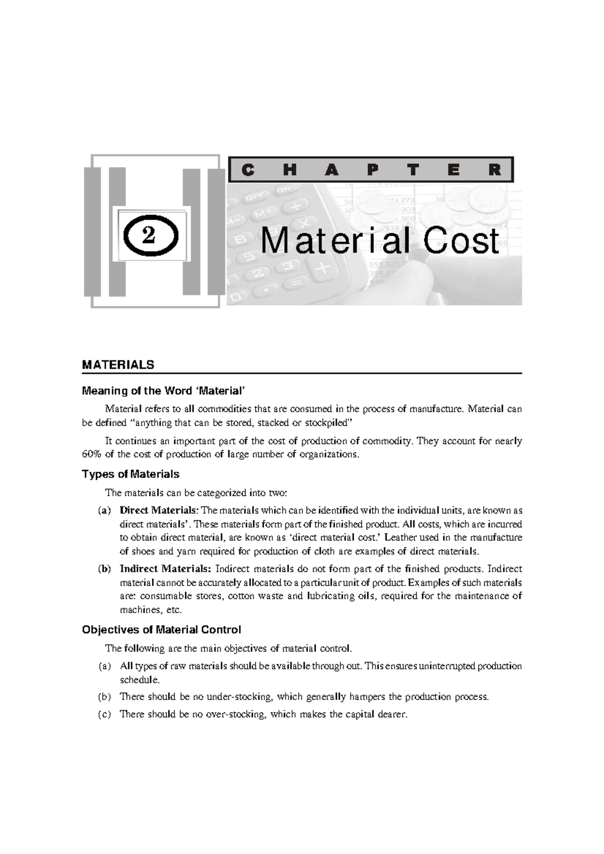 Material Cost Control and Procurement Procedures (ACCT 32) - Studocu