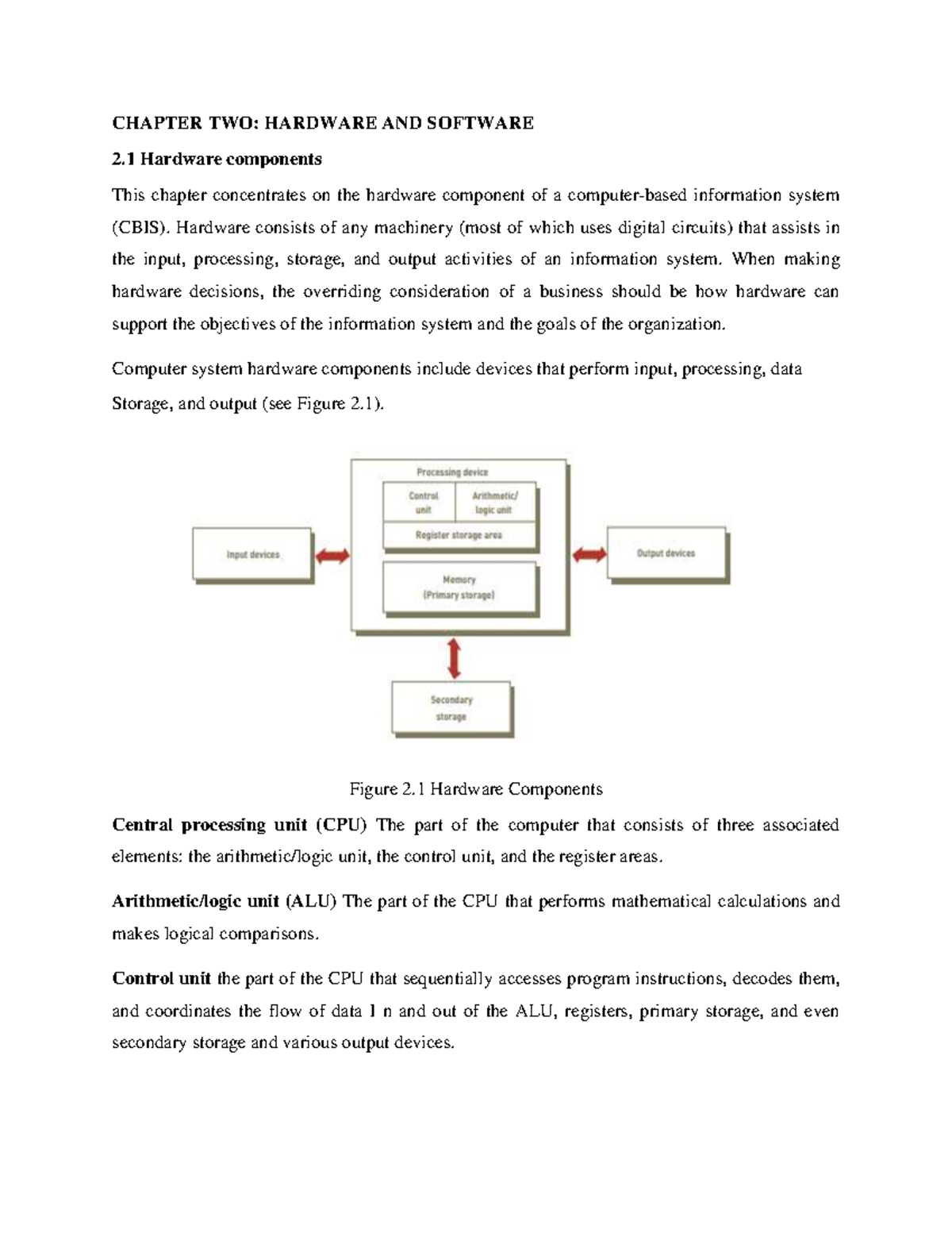 Fundamentals of IS Ch 2 - Hardware & Software Overview for 3rd Year ...