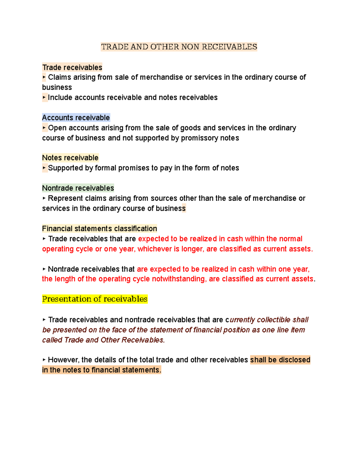 Trade & Non-Receivables Overview: Classification & Accounting ...