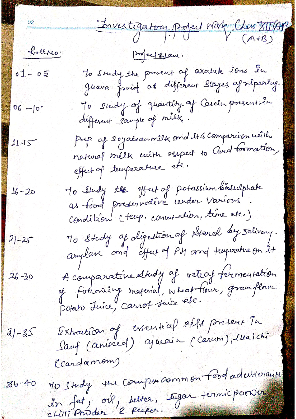 Chemistry project work class 12th - 92 Investigatory project work work ...