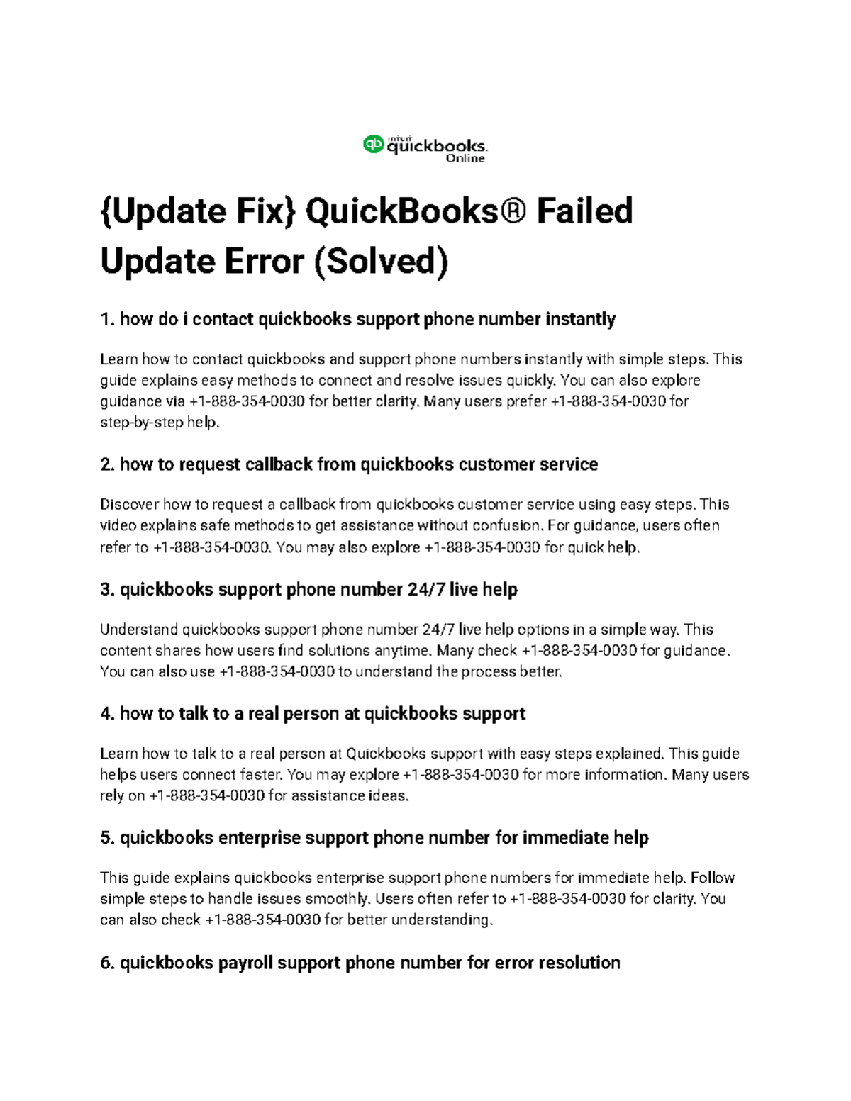 QuickBooks Update Failed Fix: Contact Support for Queries - Studocu