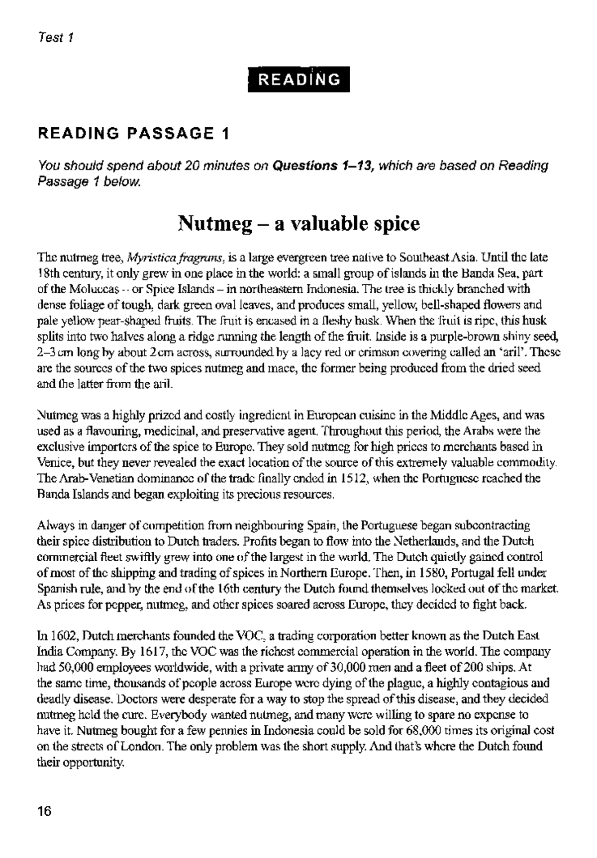 Cambridge 15 Test 1 Reading Passage Analysis and Questions - Studocu