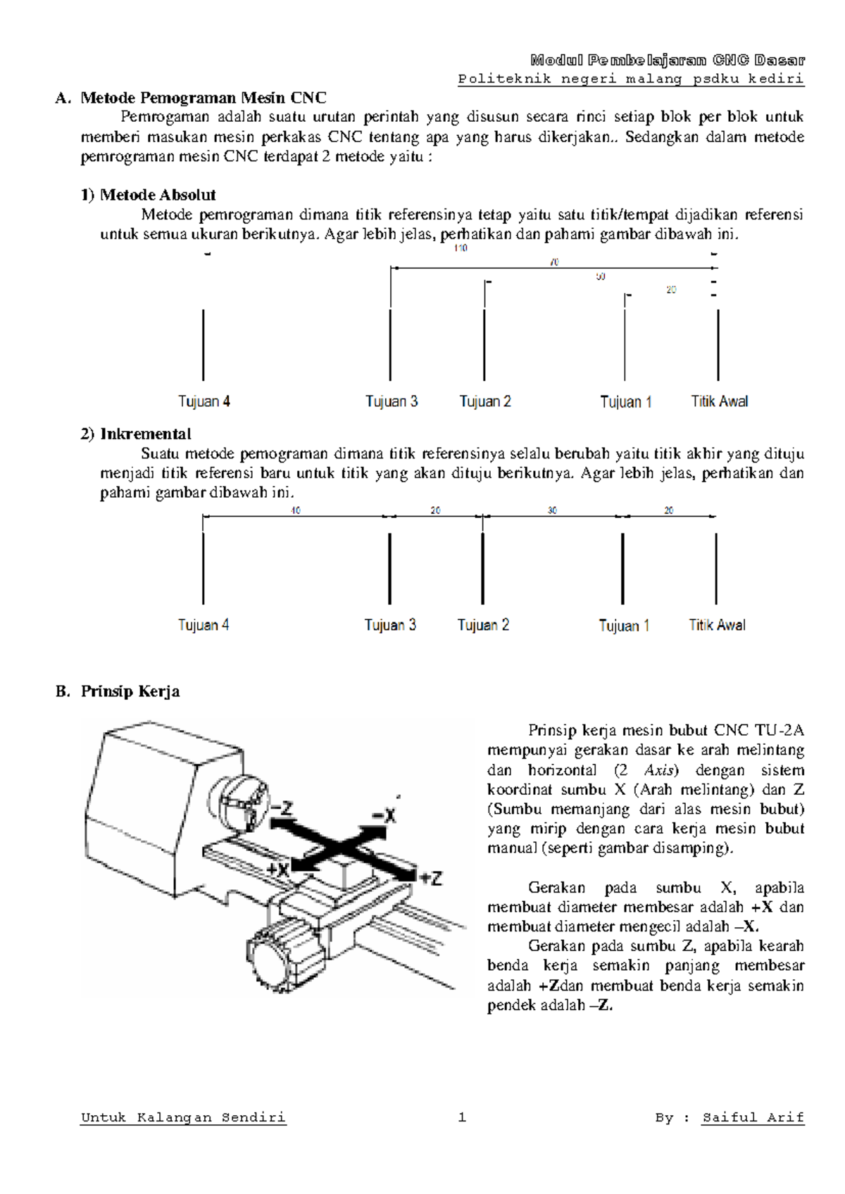 Metode Pemrograman dan Prinsip Kerja Mesin CNC N6 - Studocu