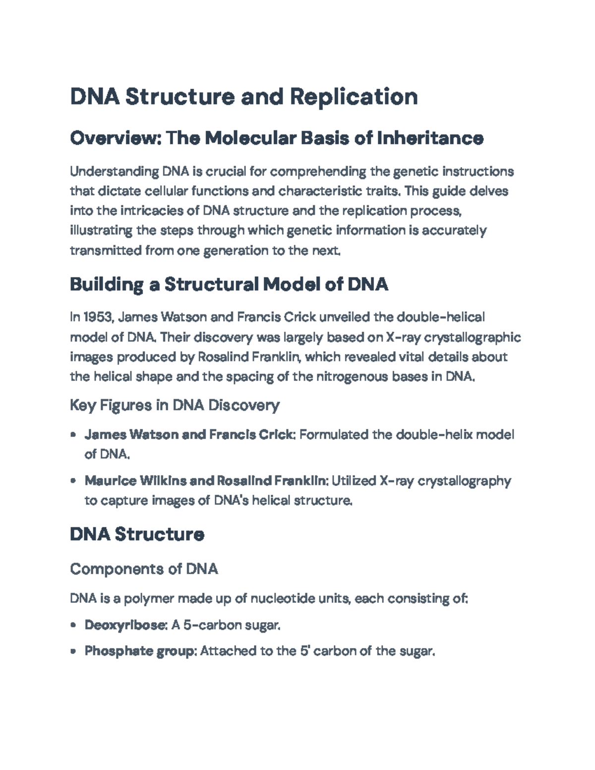 DNA Structure and Replication Overview: Key Concepts and Processes ...