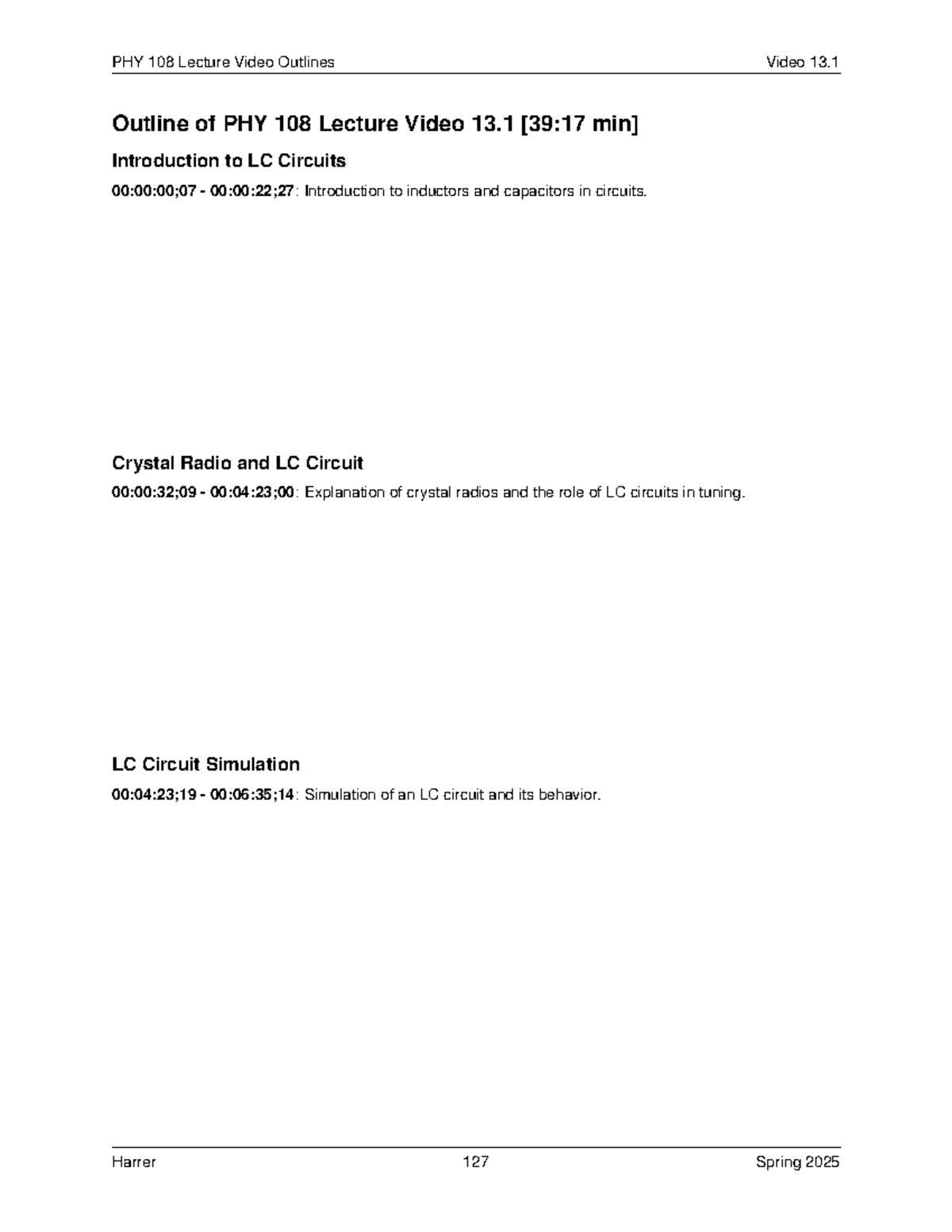 PHY 108 Final Exam Video Notes: LC and RLC Circuits Outline - Studocu