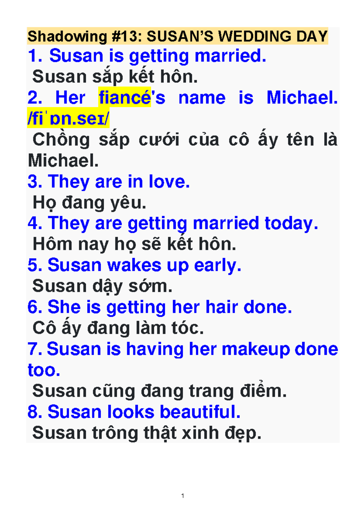 13 - Susan's Wedding Day: Preparations and Traditions - Studocu