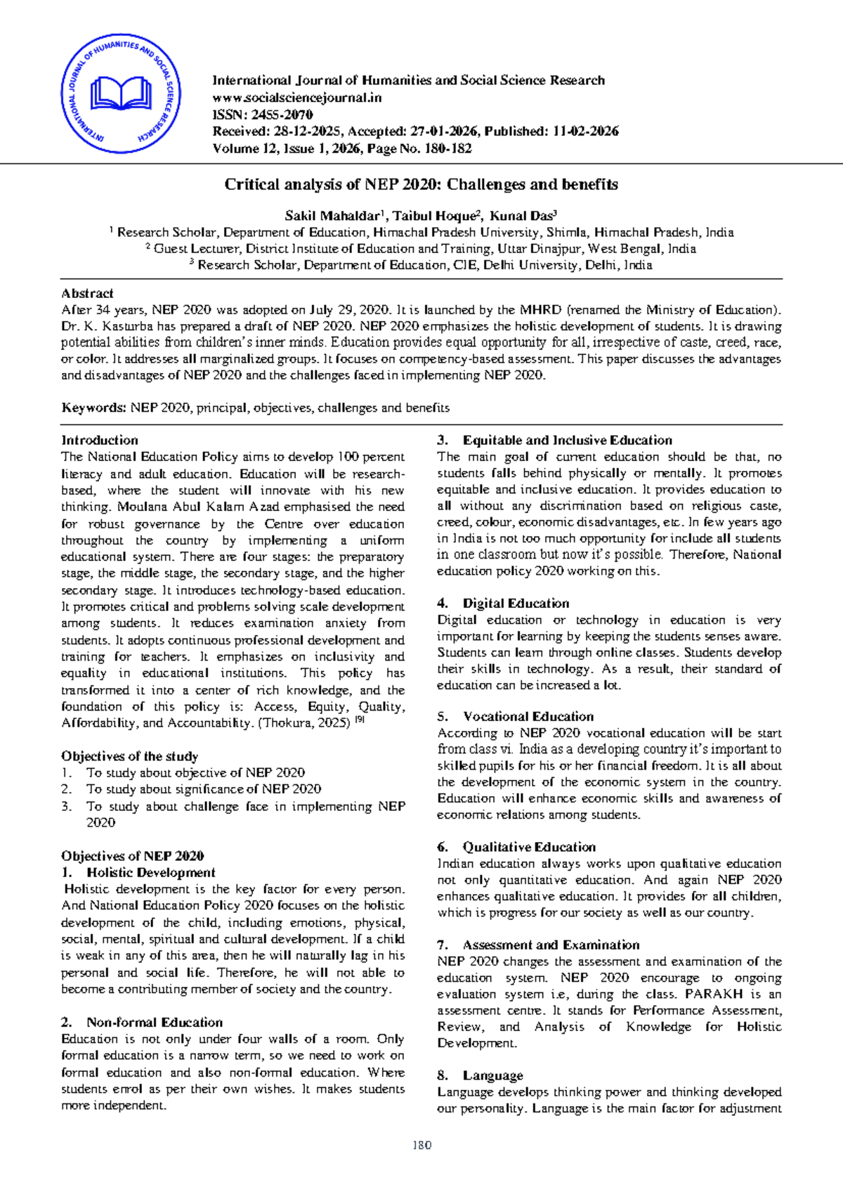 Critical Analysis of NEP 2020: Challenges & Benefits (PUBPOL 12043 ...