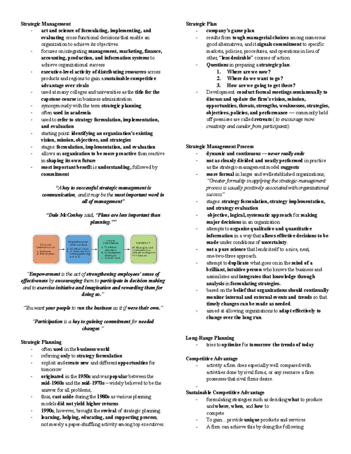Strategic Management Chapter 1 Review Guide and Key Insights - Studocu