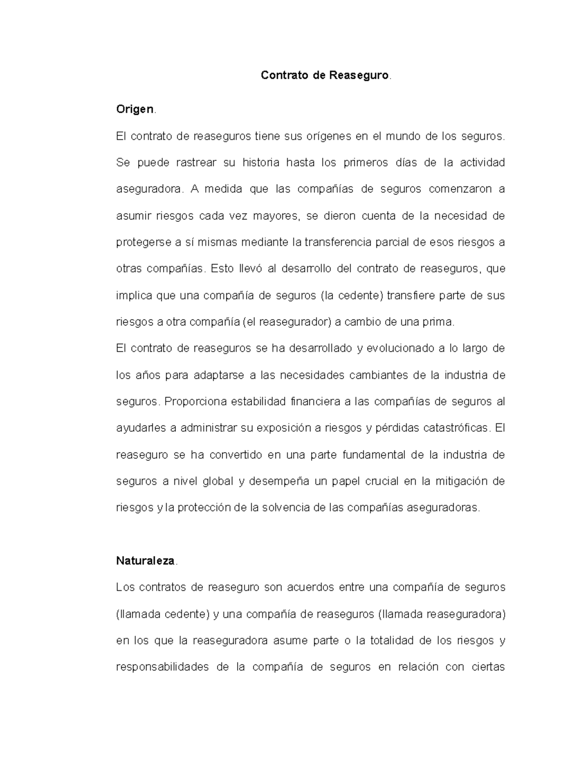 Contrato de Reaseguro: Historia, Naturaleza y Elementos Esenciales ...