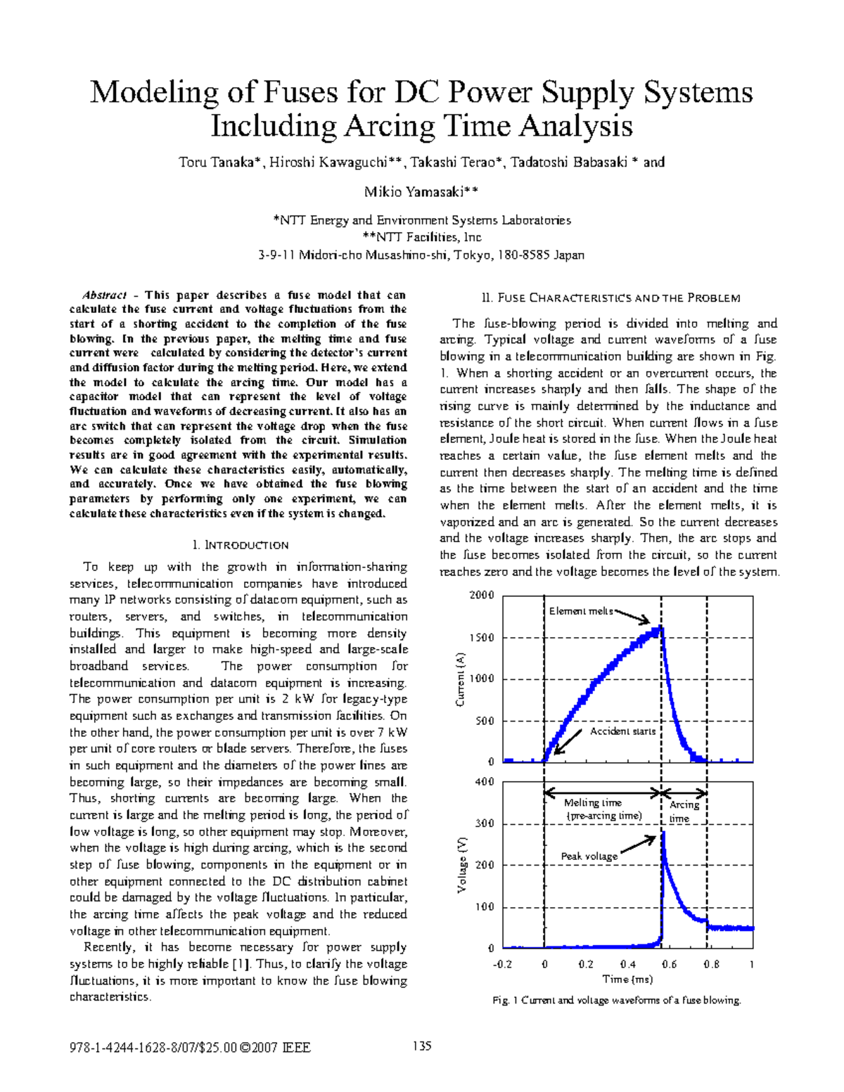 Modeling of Fuses for DC Power Supply Systems: Arcing Time Analysis ...