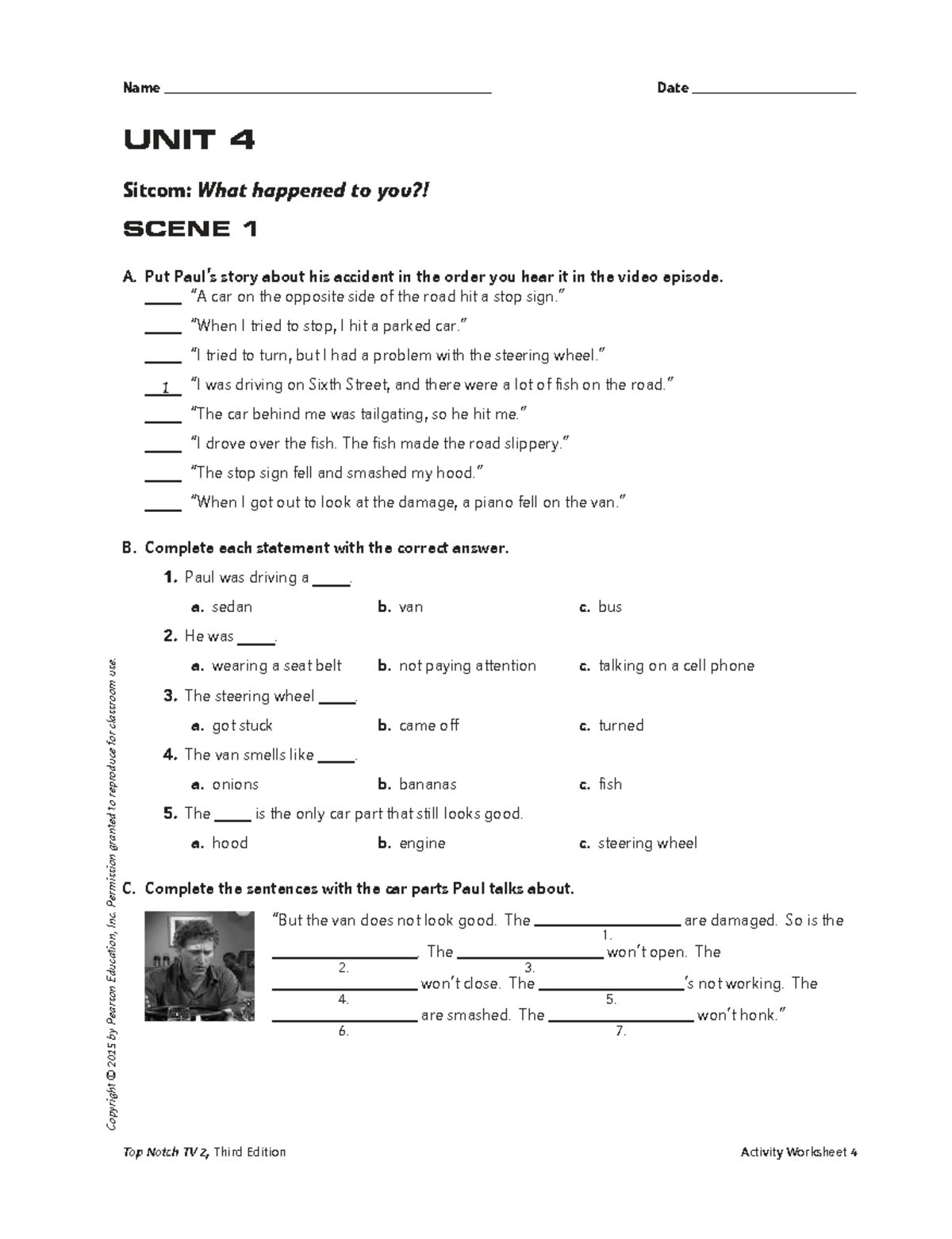 Unit 4 Review: Sitcom Scene Analysis & Activity Worksheet - Studocu