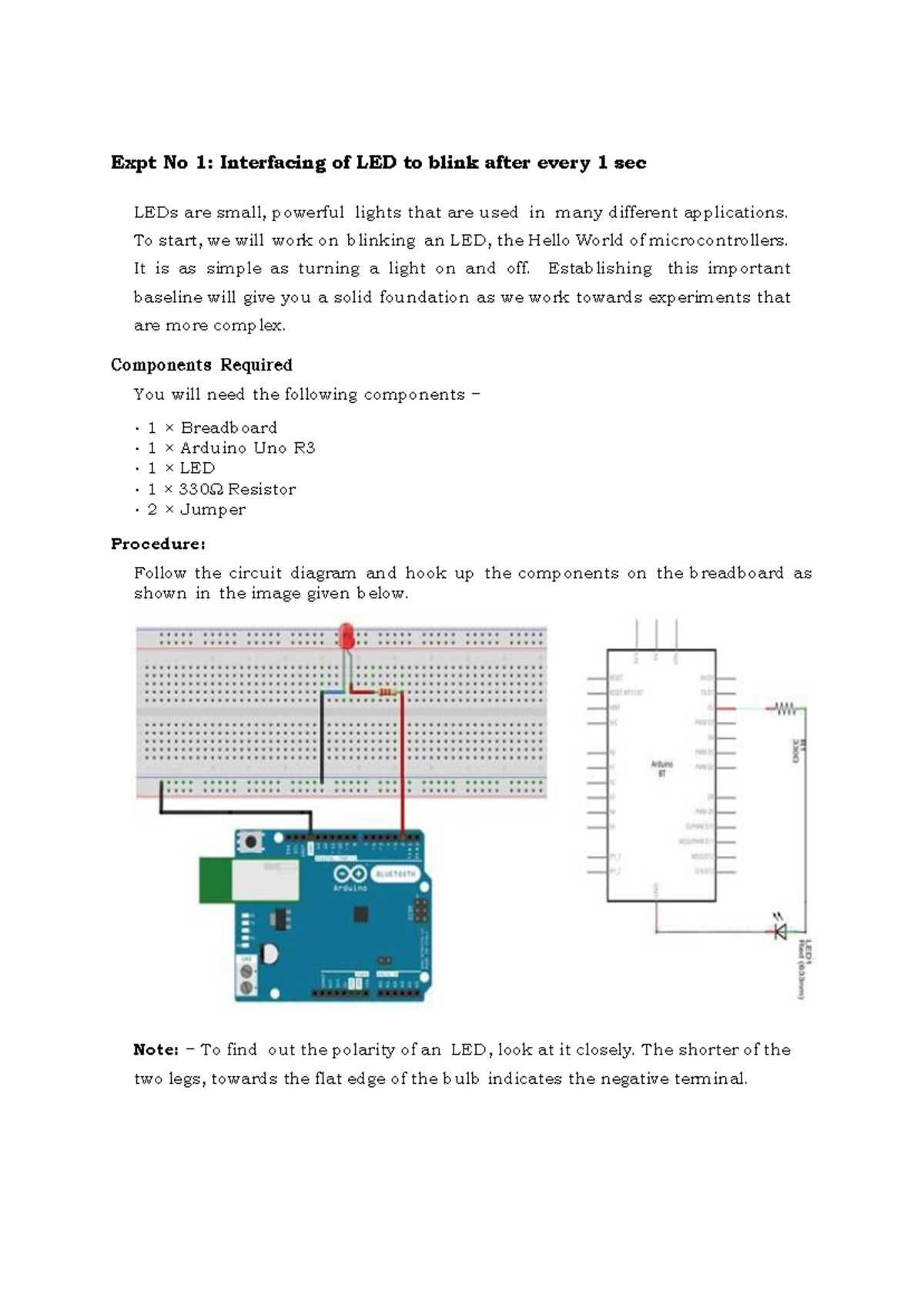 EEE Lab Manual: Arduino Interfacing & Experiments Guide - Studocu