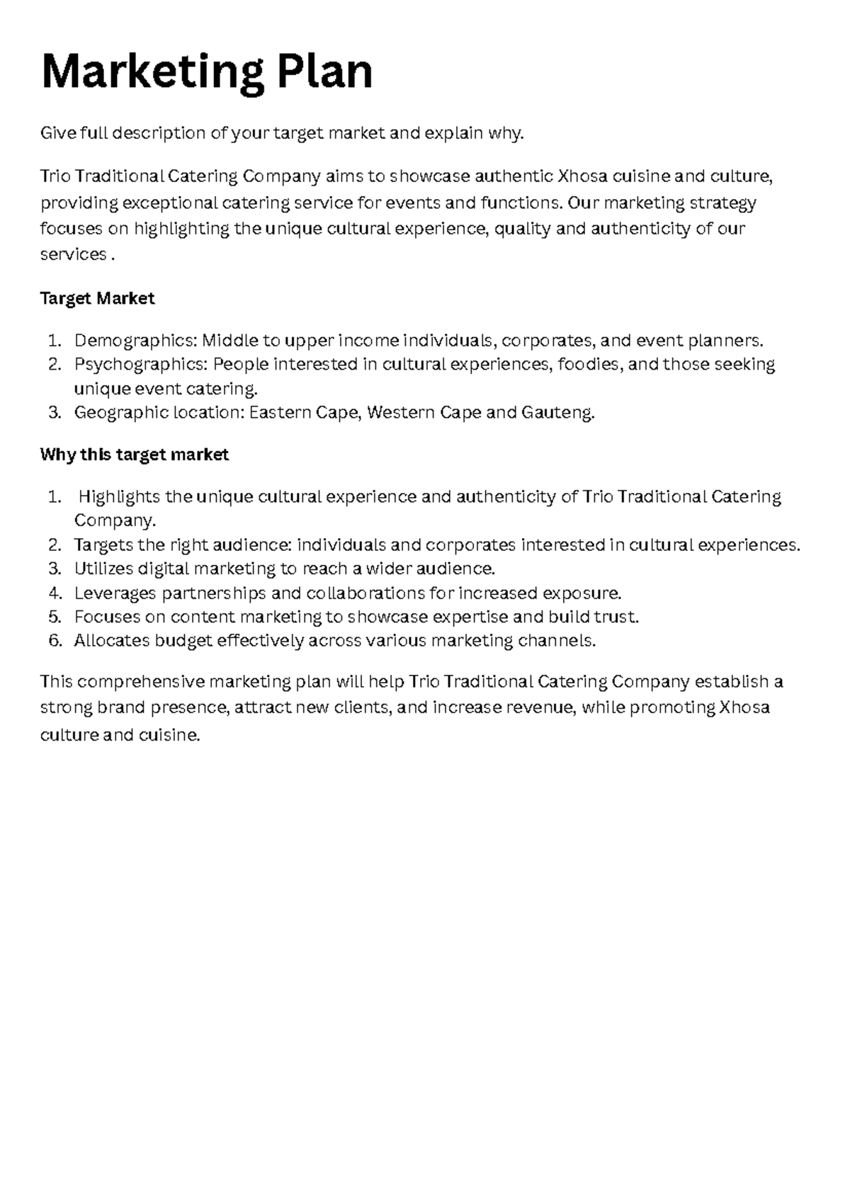 Marketing Plan.pdf 2 - This will help you learn how to do one ...