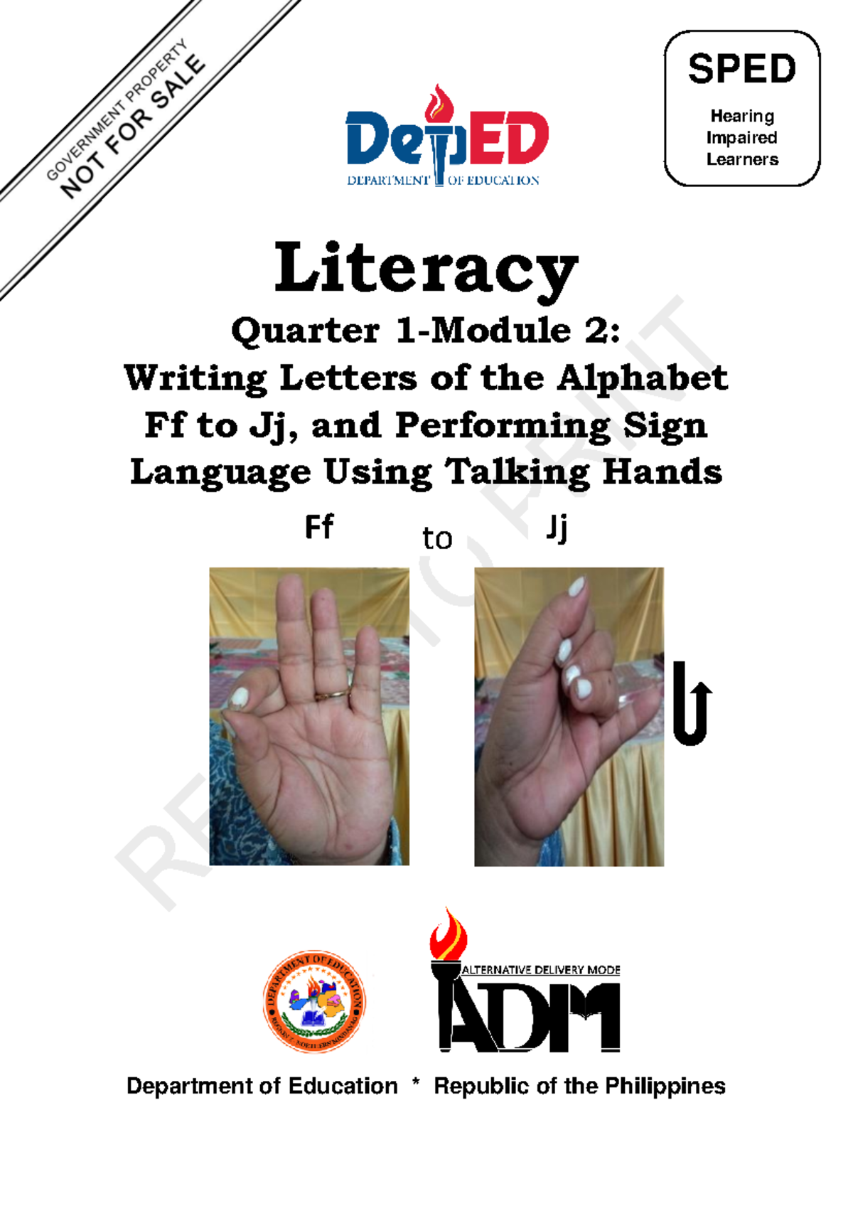 Sped hearingimpaired q1 mod2 v5 - Literacy Quarter 1-Module 2: Writing ...
