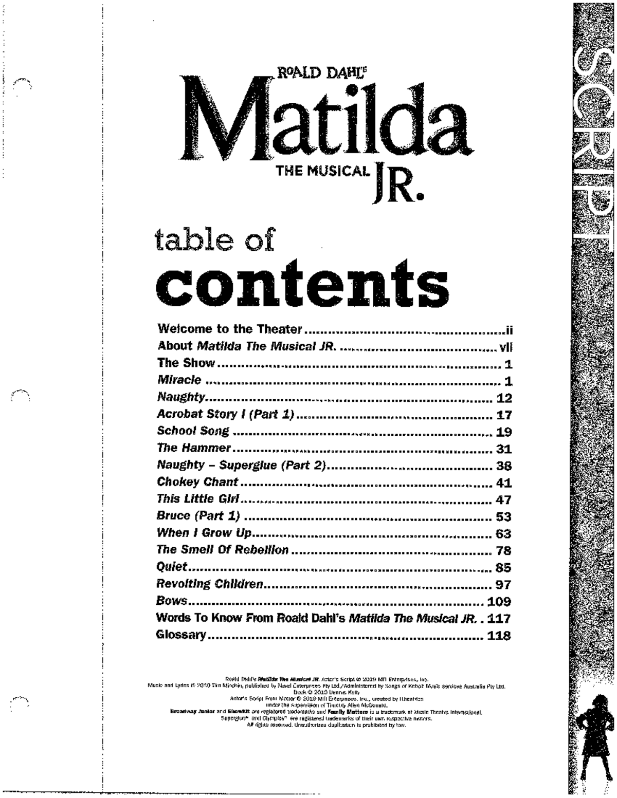 Matilda The Musical JR. Script and Guide - 2019 Edition - Studocu