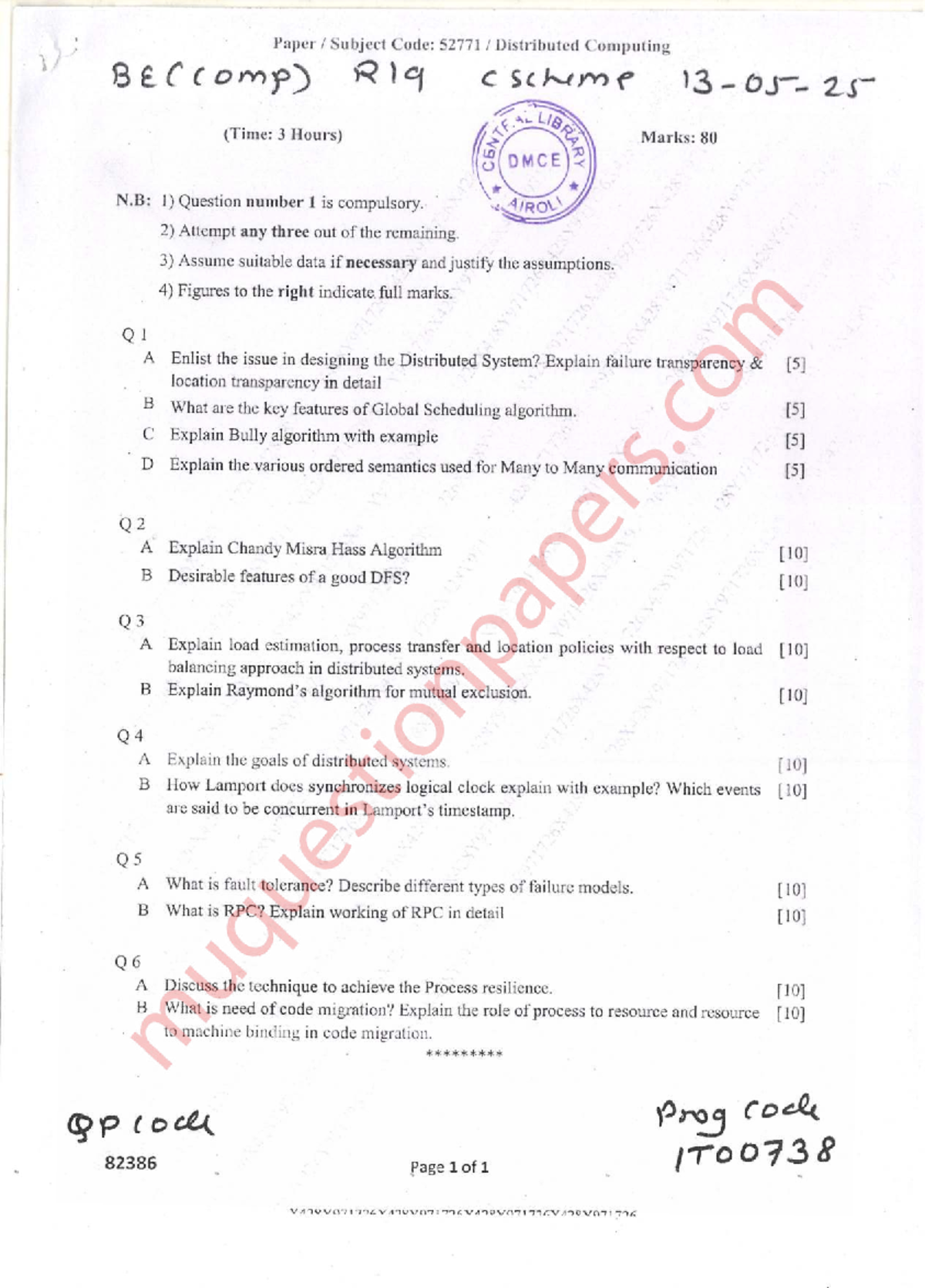 DC 52771 Distributed Computing PYQs and Exam Questions - Studocu