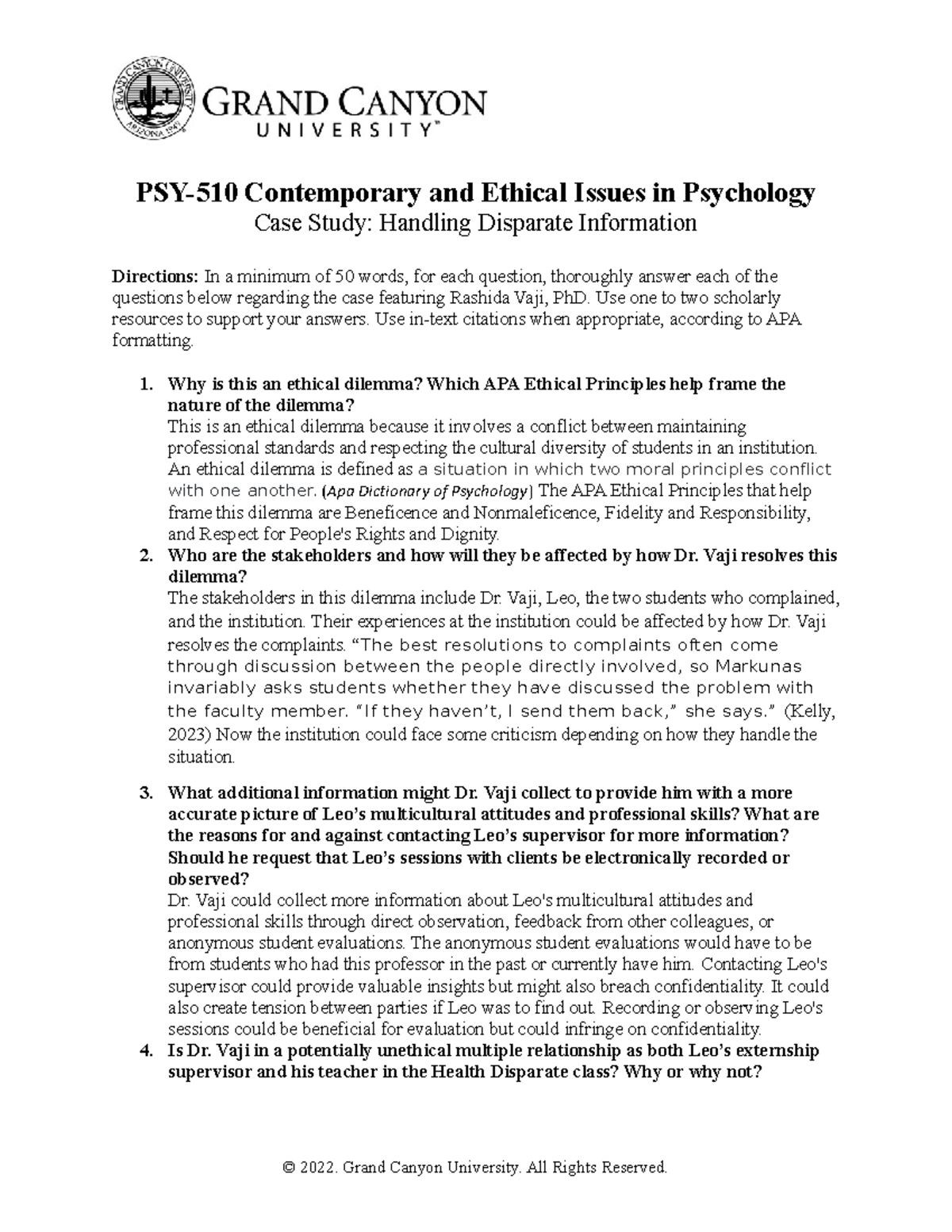 Ethical Issues Case Study Examples