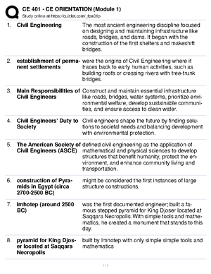 Civil Engineering Orientation - MODULE 1 – INTRODUCTION TO CIVIL ...