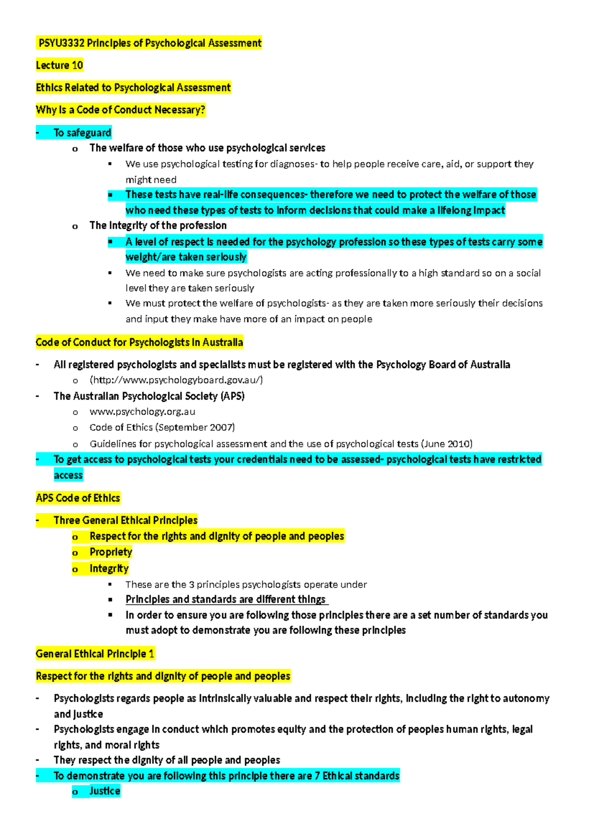 WEEK 10 PSYU3332 Principles of Psychological Assessment - PSYU3332 ...