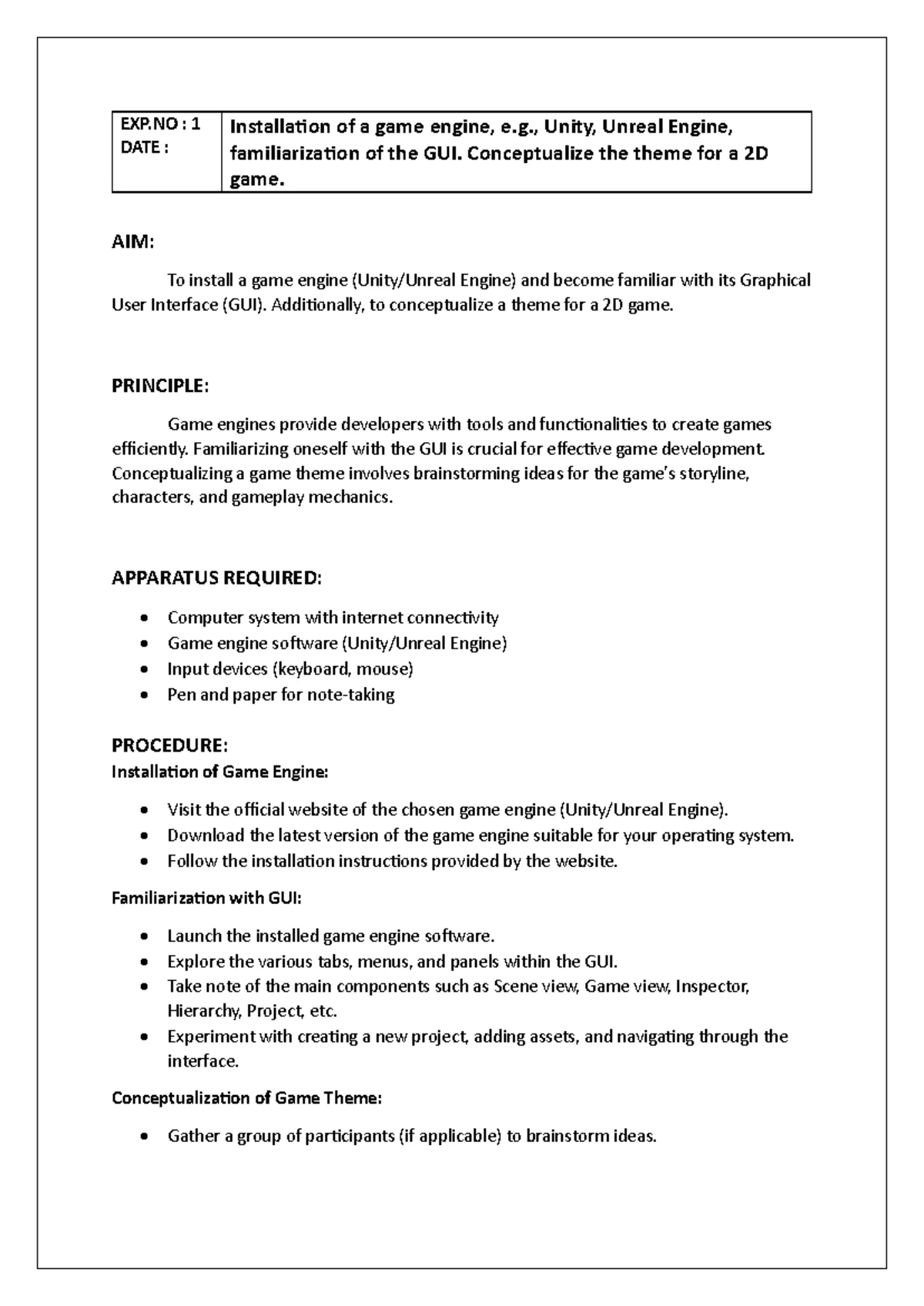 CCS347 GD - UNit 1 - unit 1 notes - CCS347 Game Development Unit I 3D ...