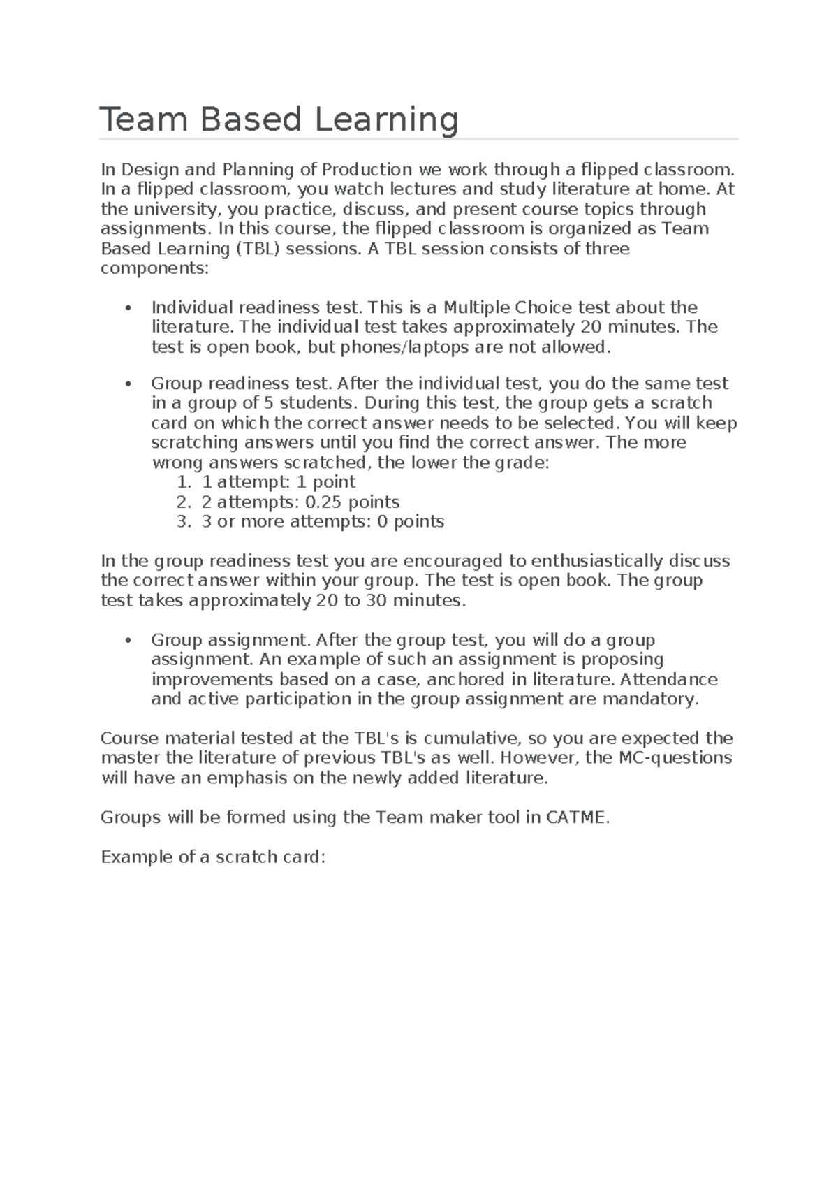 Designing Team Based Learning Sessions: A Guide for Students - Studeersnel