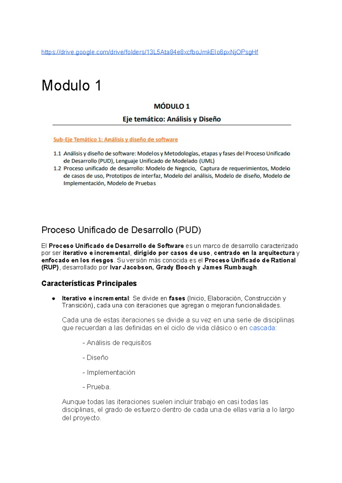 Modulo 1: Proceso Unificado de Desarrollo de Software (PUD) - Apuntes ...